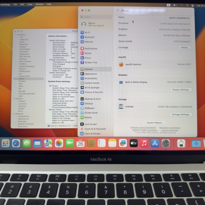 MacBook Air 2020 Silver i3 1.1ghz 16/256